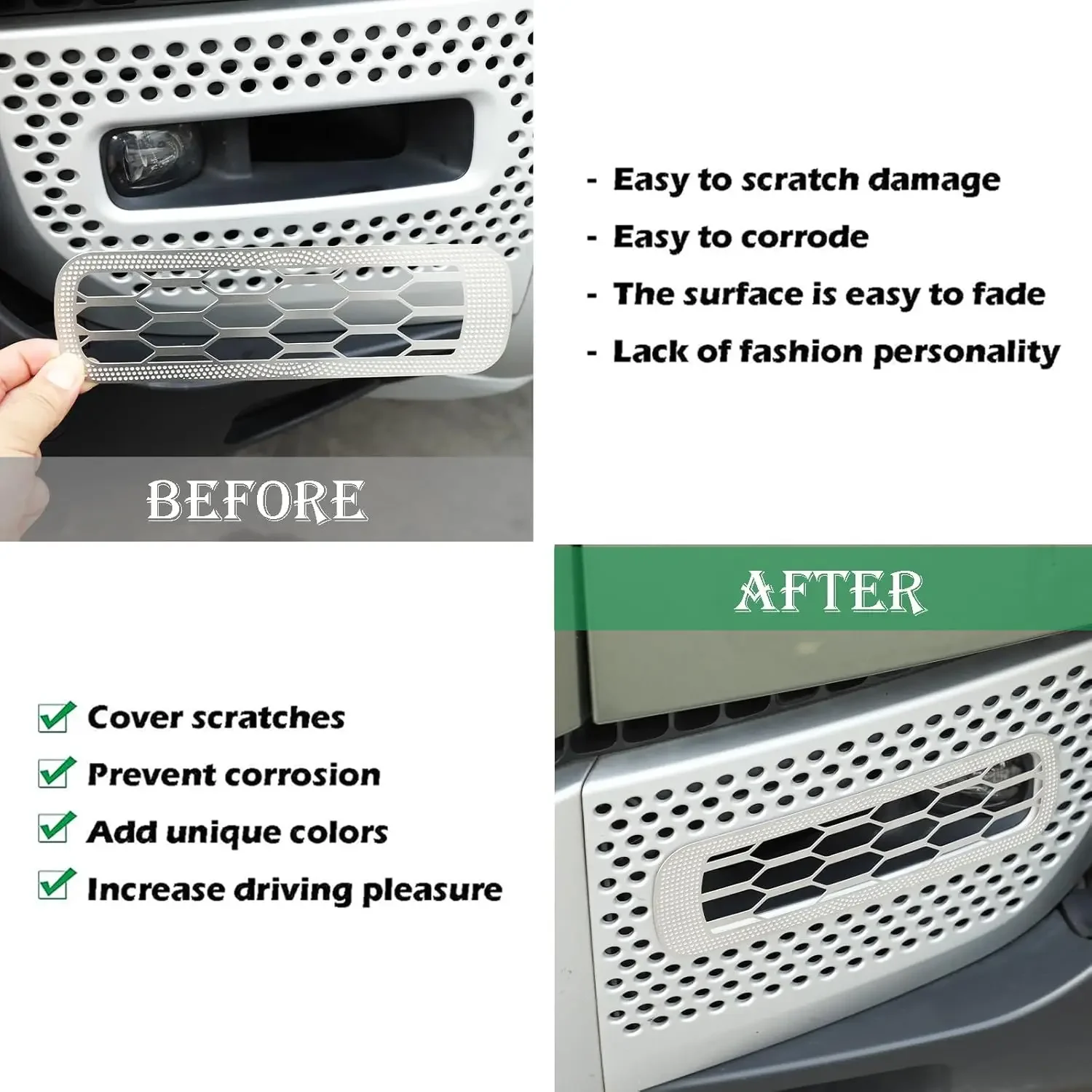 

Aluminum Alloy Front Fog Light Lamp Frame Trim For Land Rover Defender 90 110 2020-2025 Lamp Hoods Guard Cover Car Accessories