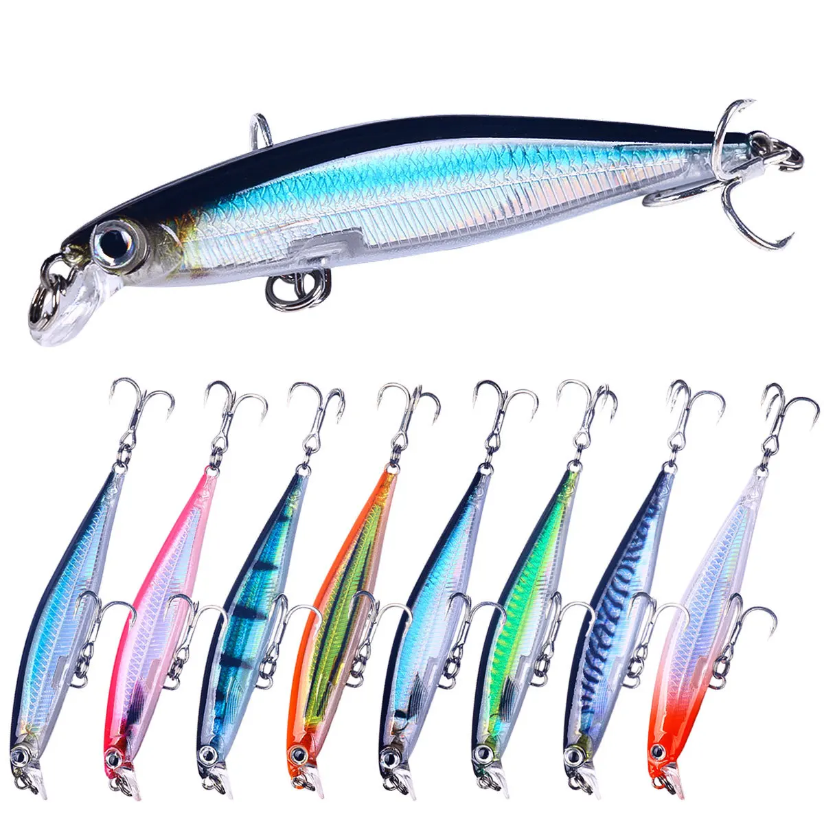 

Suspending Minnow Lure 5.5g Ultra Light Long Cast Slow Sink Stream Hard Bait Bass Trout Freshwater Saltwater Fishing Tackle