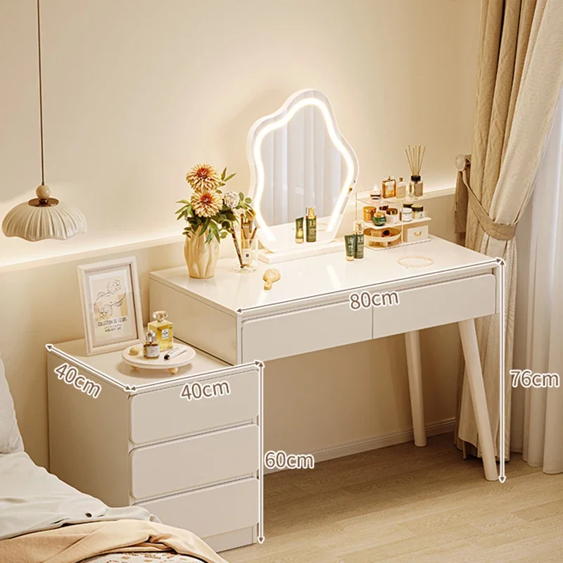 

White Nail Vanity Table Luxury Coffee Women Dining Cheap Service Comfortable Dressing Table Shelf Penteadeira Trendy Furniture