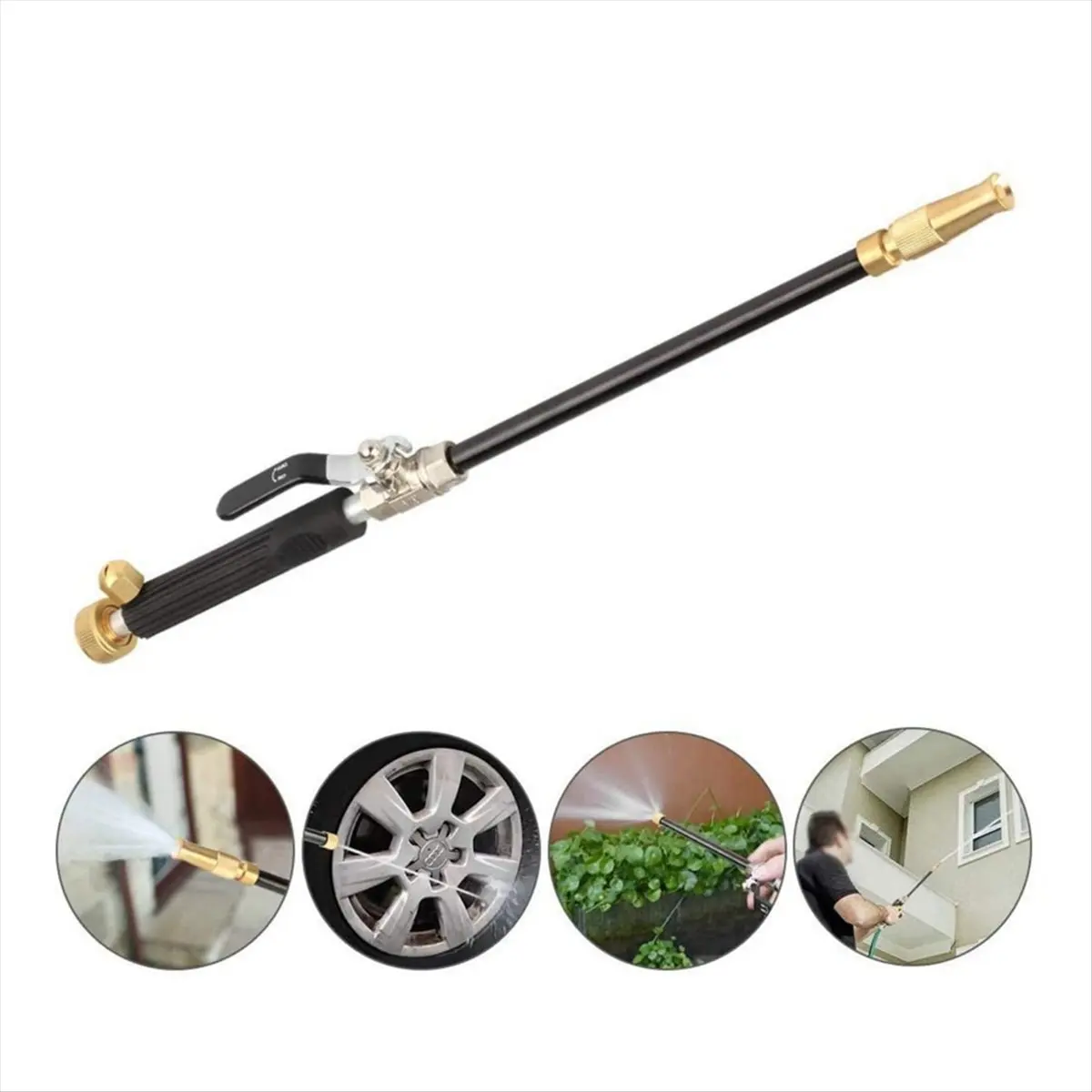 

A013 High Pressure Jet Nozzle Power Washer Wand for Garden Hose, with 3 Different Nozzles and Hose Quick Connectors