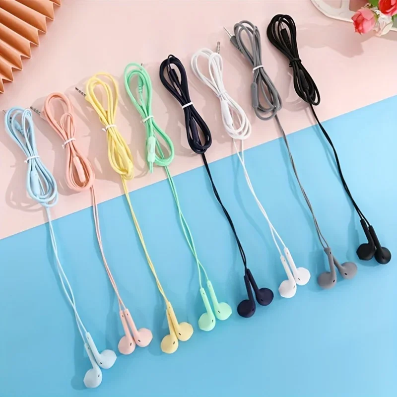3.5Mm in-ear mobile phone HiFi headset, heavy bass quality, wire control with microphone high definition voice call headsetttt