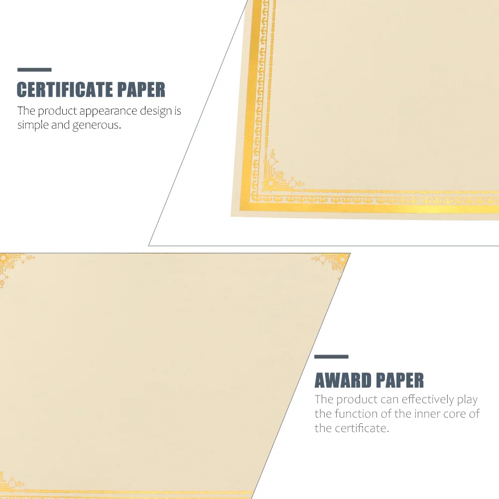

8 Sheets A4 Certificate Inner Page Custom Blank Diploma Paper ange Gold Plated Award Ceremony Graduation Employee Recognition