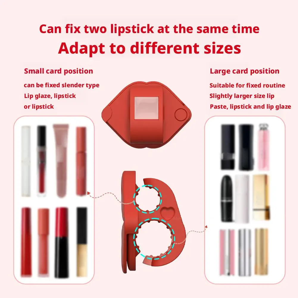 3-in-1 Lip-Shaped Phone Grip with Mirror, Socket Stand , and Lipstick Holder - A Fashionable Accessory for Women Works with iPho