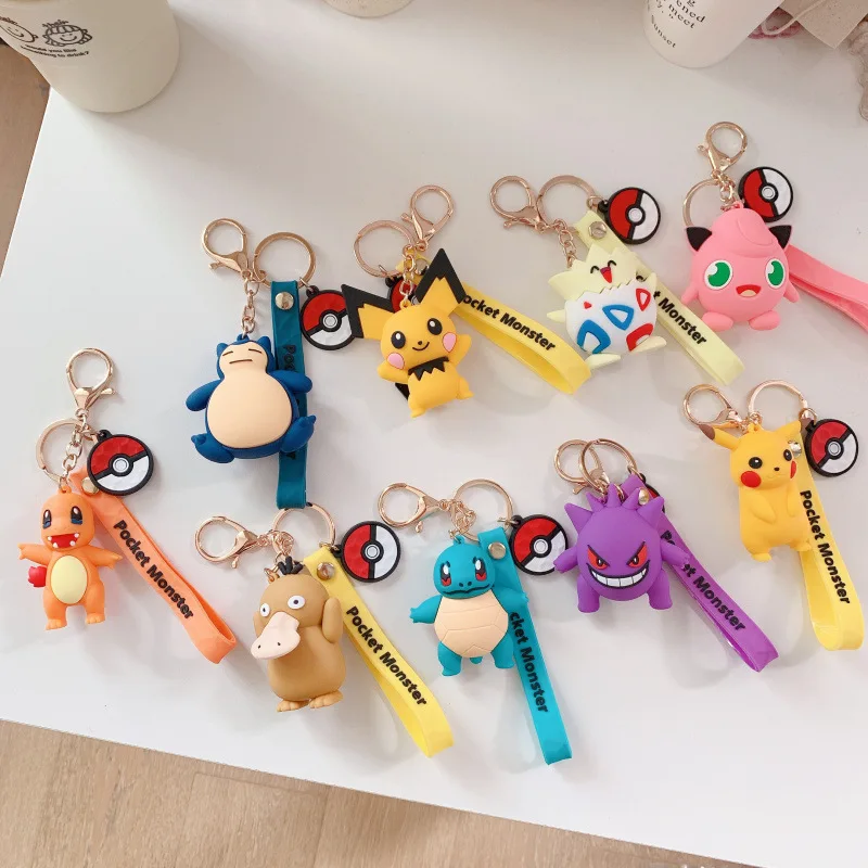 

Pokémon Keychain Pendant Cute Pikachu Gengar Squirtle Jigglypuff Charizard Backpack Decoration Children's Birthday Holiday Gifts