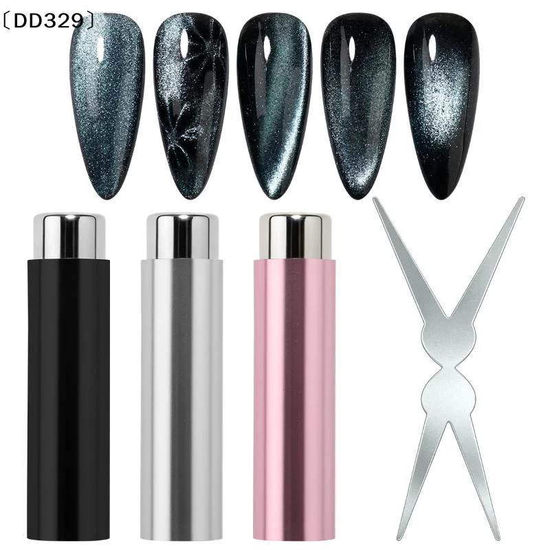 Double-head French Nail Art Magnet  3D Strong Cat Eye Magnet Nail Art Gel Polish V-Shaped Effect Manicure Magnetic Tool〔DD329〕