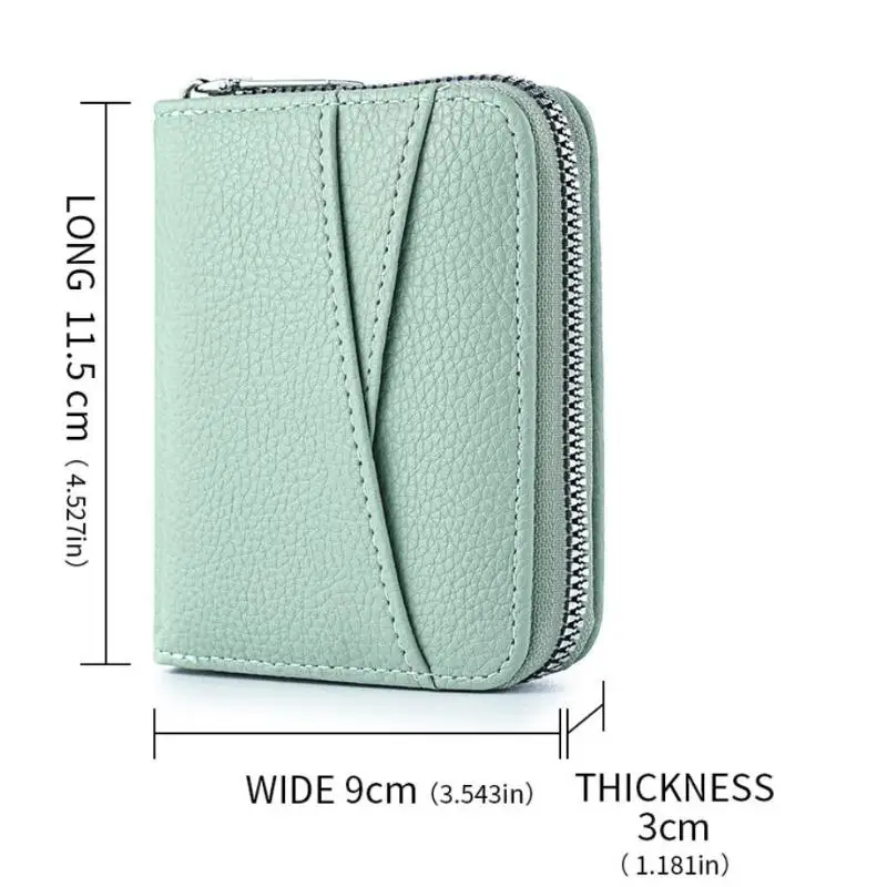 1 Stück Kurze Damen-Geldbörse mit Lychee-Muster, Modische Multi-Kartenfach-ID-Kartenhalter-Münzbörse mit Reißverschluss für Frauen – Detail 11