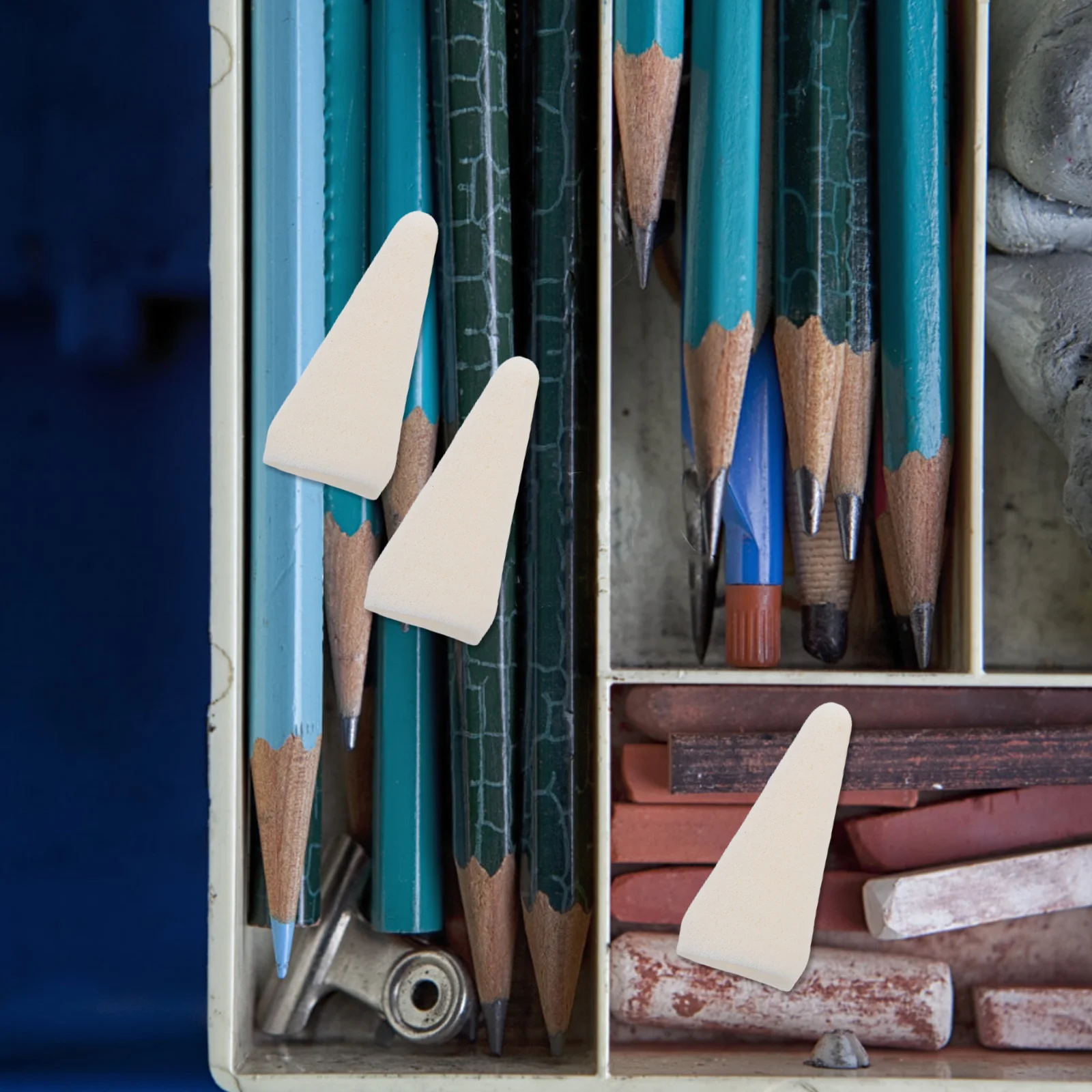 描画用消しゴムリフィル40個：アートクラフトプロジェクト用の交換用コットンチップ精密スケッチワイパーヘッド、パステル鉛筆