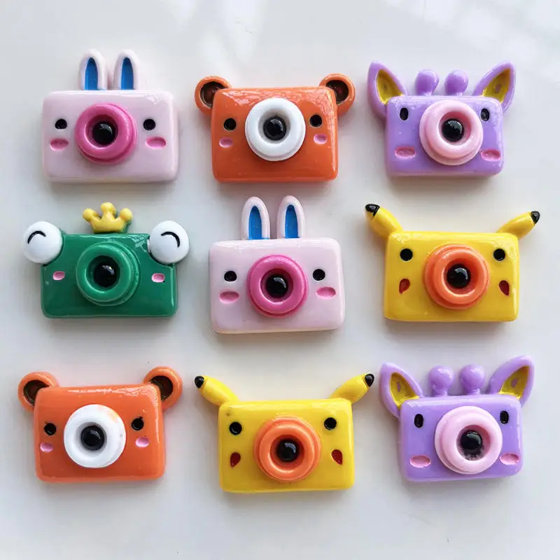 5PCS resin Kawaii cute Frog, camera jewelry making Brooch/Hairpin  Flat back DIY scrapbook Craft Embellishment Accessories