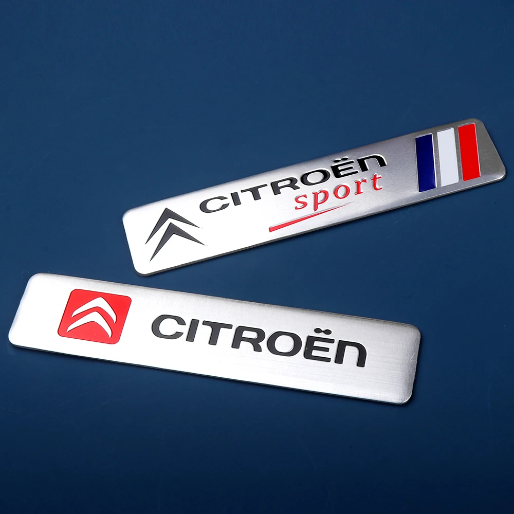1 Stück Aluminium Auto-Emblem Karosserie-Seitenaufkleber Kotflügel Kofferraum Dekor Aufkleber Styling für Citroen C3 C4 Picasso C4L C5 Aircross C-ELYSEE