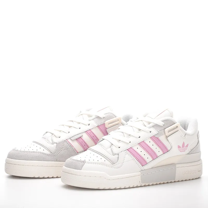 

Adidas ORIGINALS FORUM EXHIBIT LOW Men and Women, Vintage, Balanced, Casual, Board Shoes, White and Pink