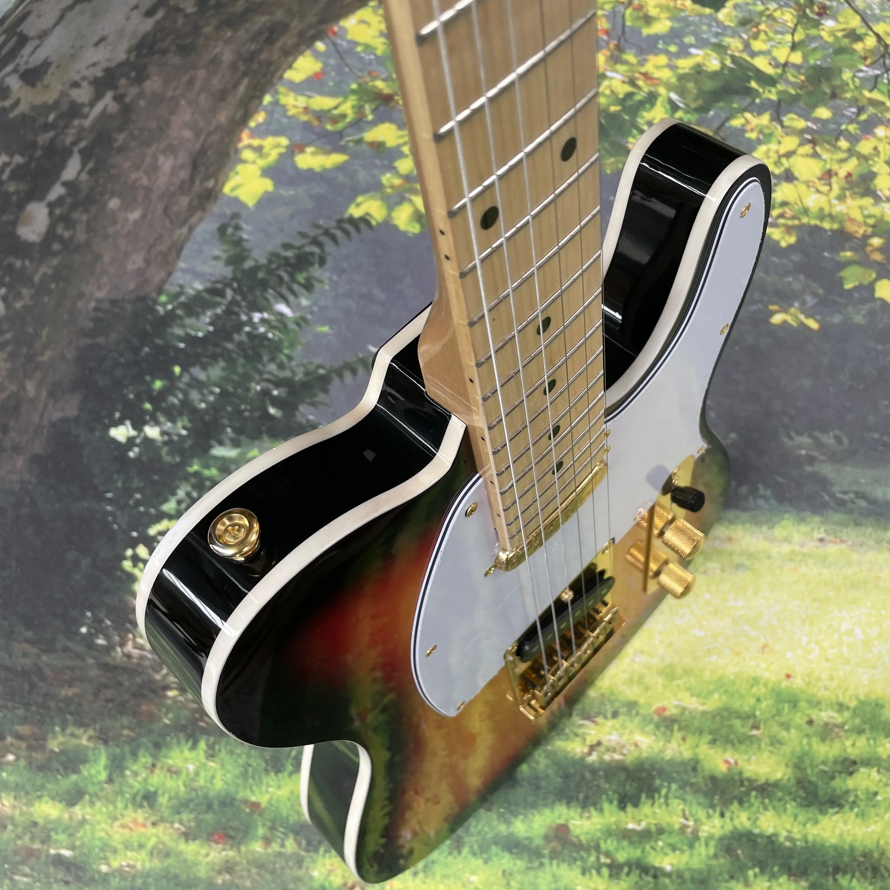 جيتار كهربائي TL - لوح فريتس من خشب القيقب مكون من 6 أوتار - جيتار فضي الأجهزة