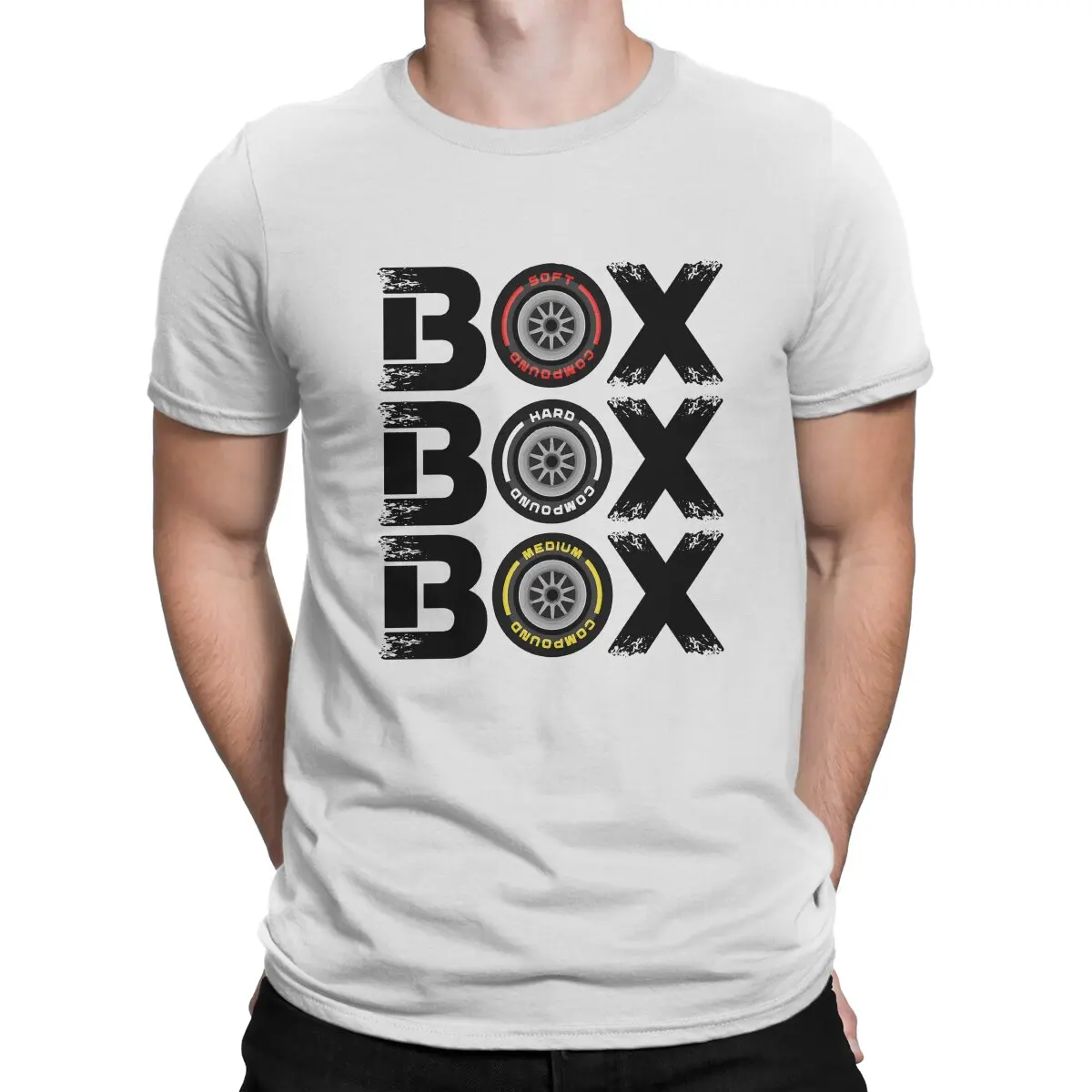 Box Box Box F1 Tyre Compound F1 Formula 1 T Shirt Graphic Crewneck TShirt Polyester Short Sleeve