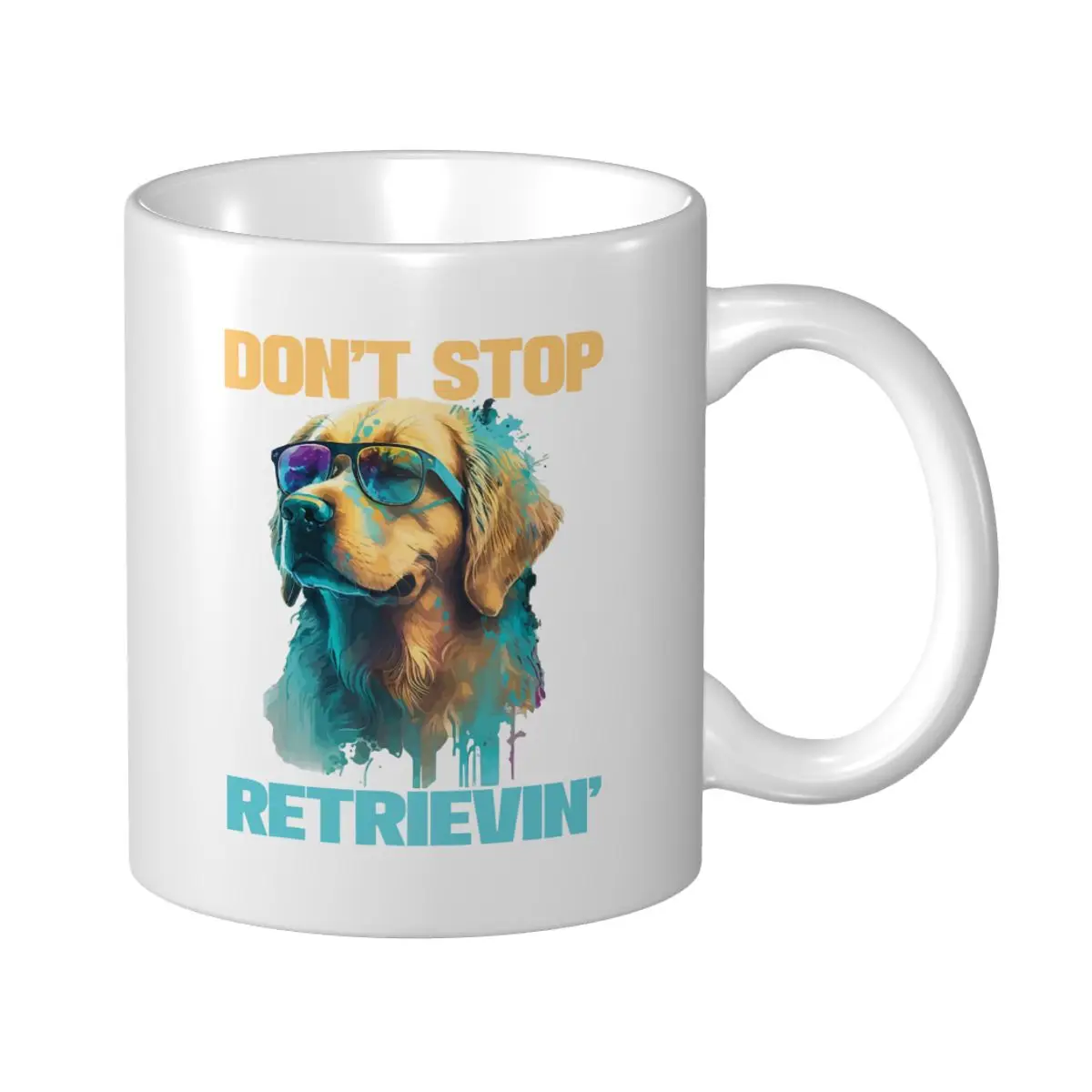 Mark Cup Mug Don't Stop Retrievin - Retro Golden Retriever Dog Lover Coffee Mugs Tea Milk Water Cup Travel Mugs For Office Home