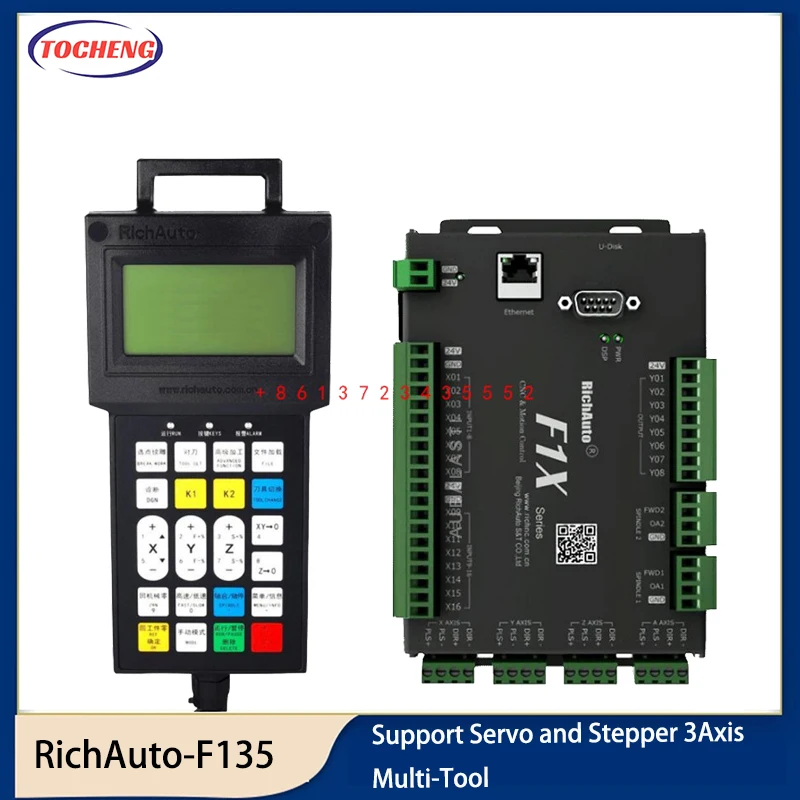 RichAuto DSP F135 Cylinder Multi-Spindle CNC DSP controller 3 axis control system replace A15 B15 for cnc engraver