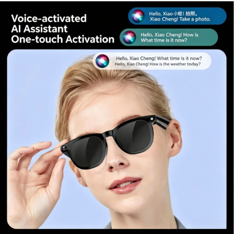 AI Shot CY01 Smart Glasses 2K Photo & Video Vlog Real-Time Translation Voice Recognition Meeting Recorder for Travel Business
