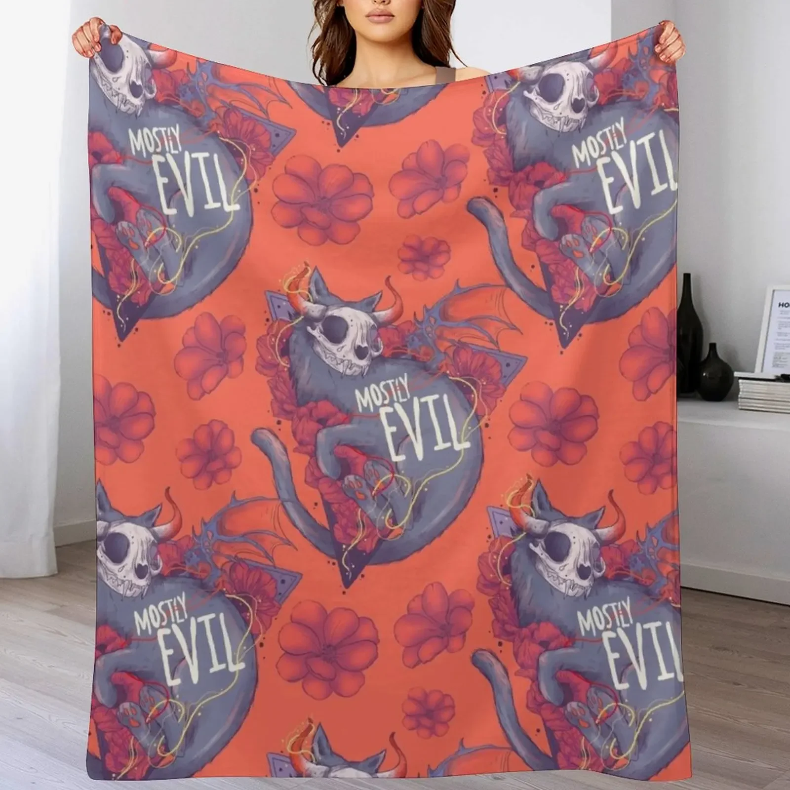 

Mostly Evil Cat Throw Blanket for babies Luxury Throw Moving Winter beds Blankets