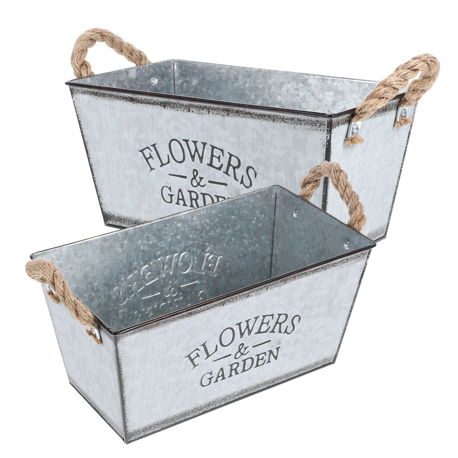

Iron Flower Bucket Safe Simple Home Decor Iron Material Rope Vases Centerpieces Retro Plant Storage Flower Vase