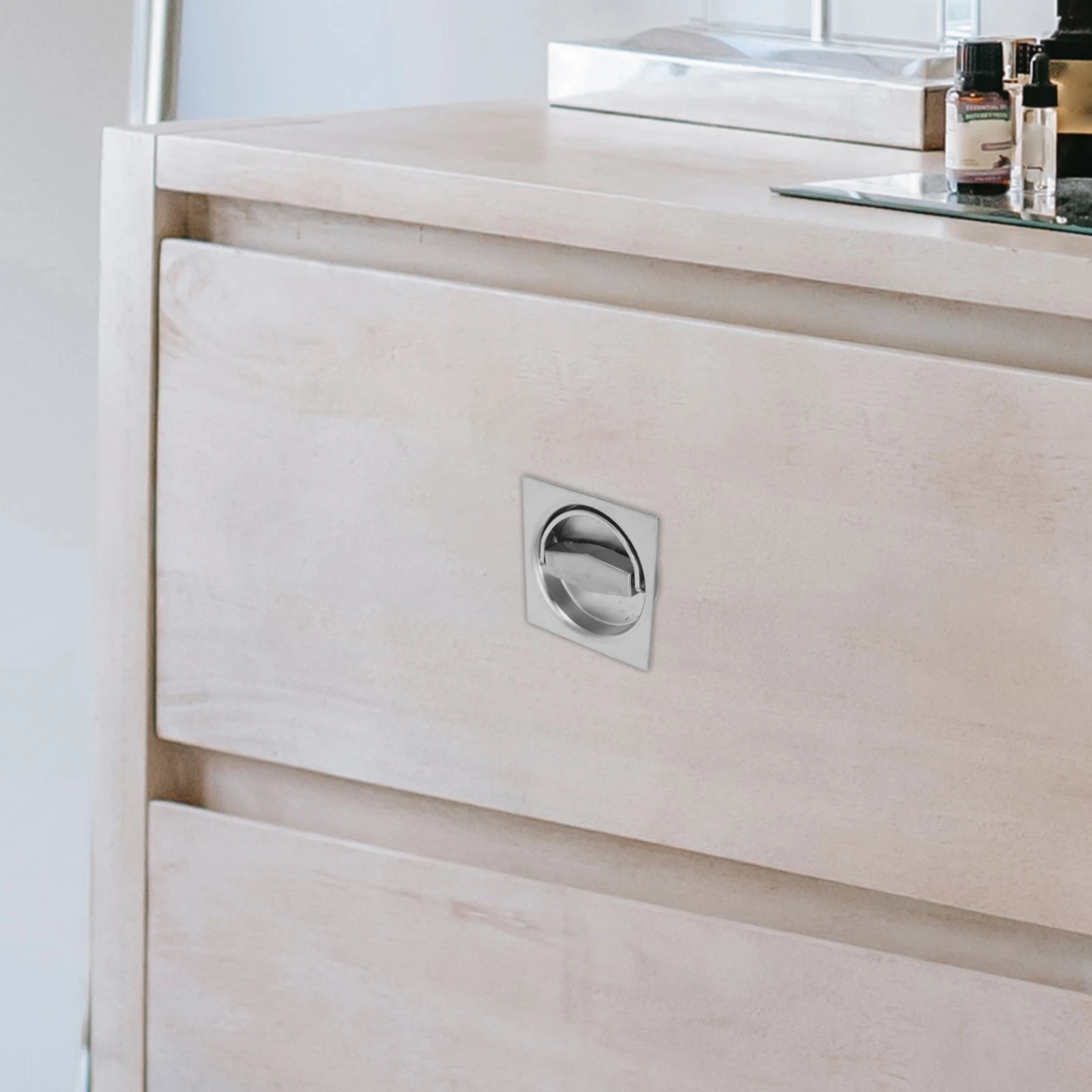 

1PCS Flat Stainless Steel Recessed Flush Pull Finger Insert Sliding Door Handle Cabinet Pulls Drawer Silver