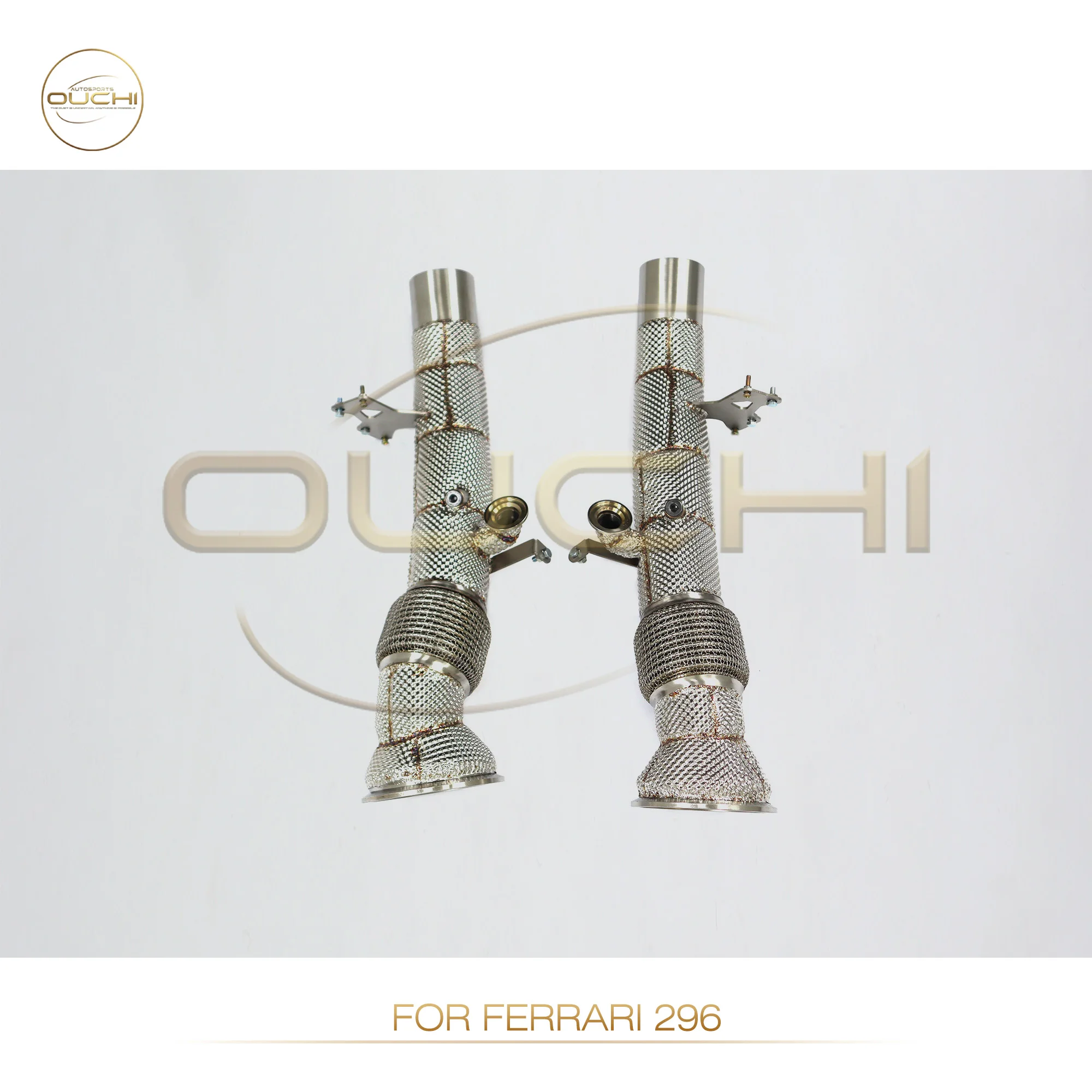 Stainless Steel Catless Downpipe Decat Pipe for Ferrari 296 GTB 2022+ Straight Pipe Downpipe High Temp Resistant