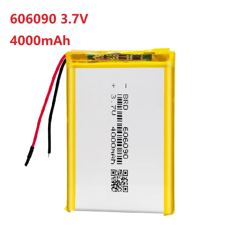 606090 3.7V 4000mAh Rechargeable Lithium Polymer Lipo Battery for Powerbank Power Bank MP4 PSP PAD Mavigator Robot Tablet Laptop