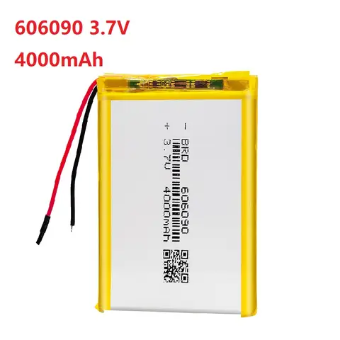 606090 3.7V 4000mAh Rechargeable Lithium Polymer Lipo Battery for Powerbank Power Bank MP4 PSP PAD Mavigator Robot Tablet Laptop
