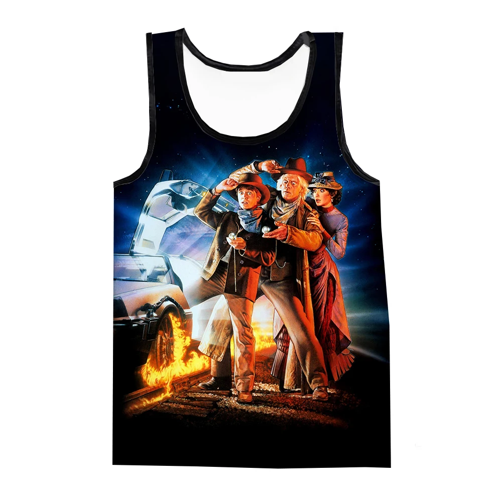 Back to the Future Tank Tops Movie 3D Print Streetwear Men\'s Fashion Oversized Sleeveless Tank Top Fitness Gym Vest Man Clothing