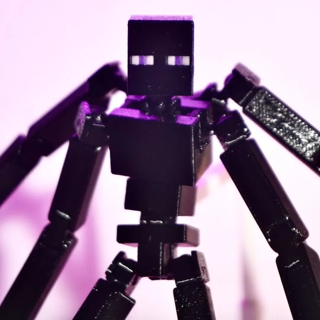 3D Printed Steve Black Enderman Mutant Multi-Jointed Movable Toys Figures Toys For Kids & Adults Parent-children Game Gifts