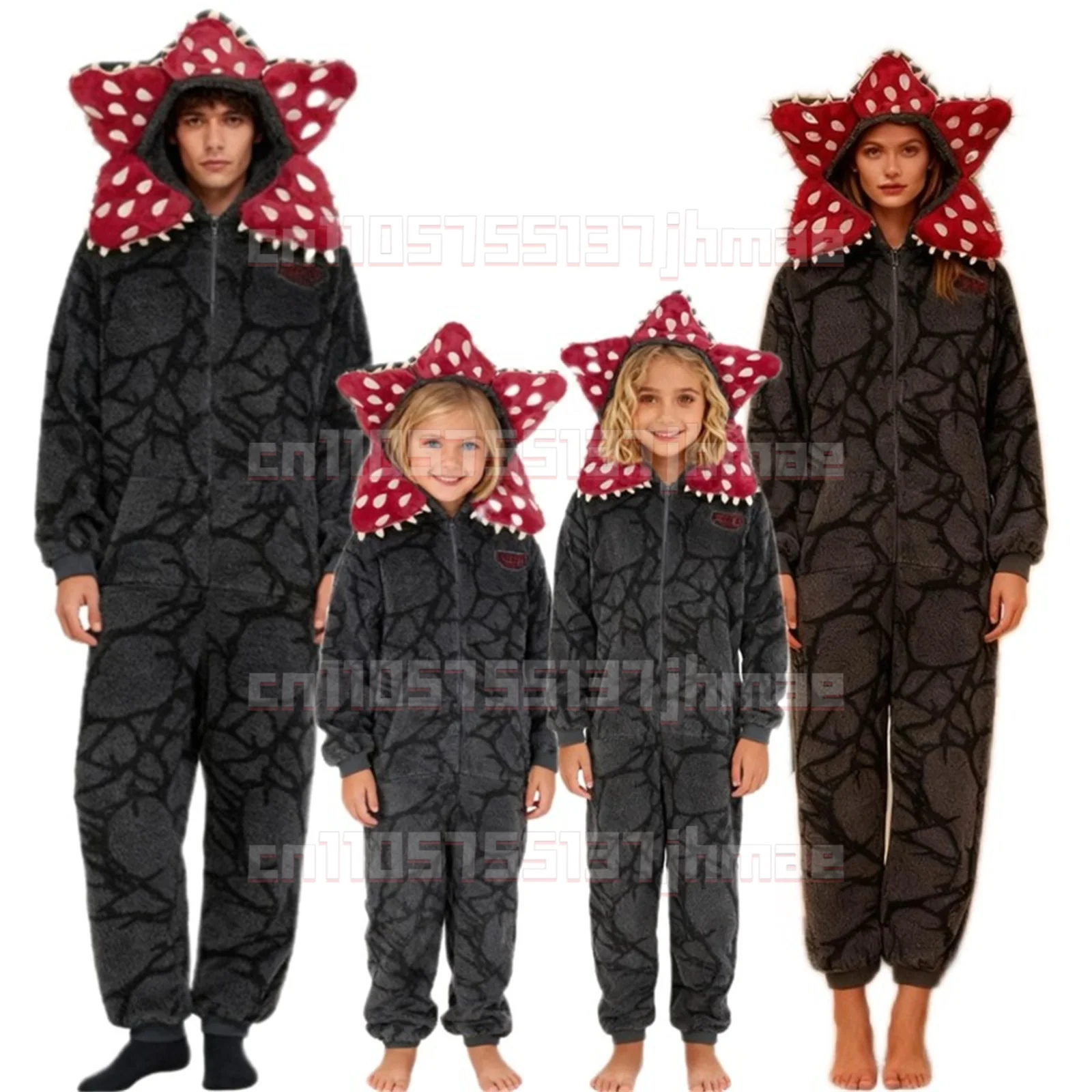 بيجامة عيد الميلاد الغريبة بتصميم نبات ديموجورجون - نيسيي للبالغين مع نسيج فلانيل مريح، مثالية لحفلات العطلات #5