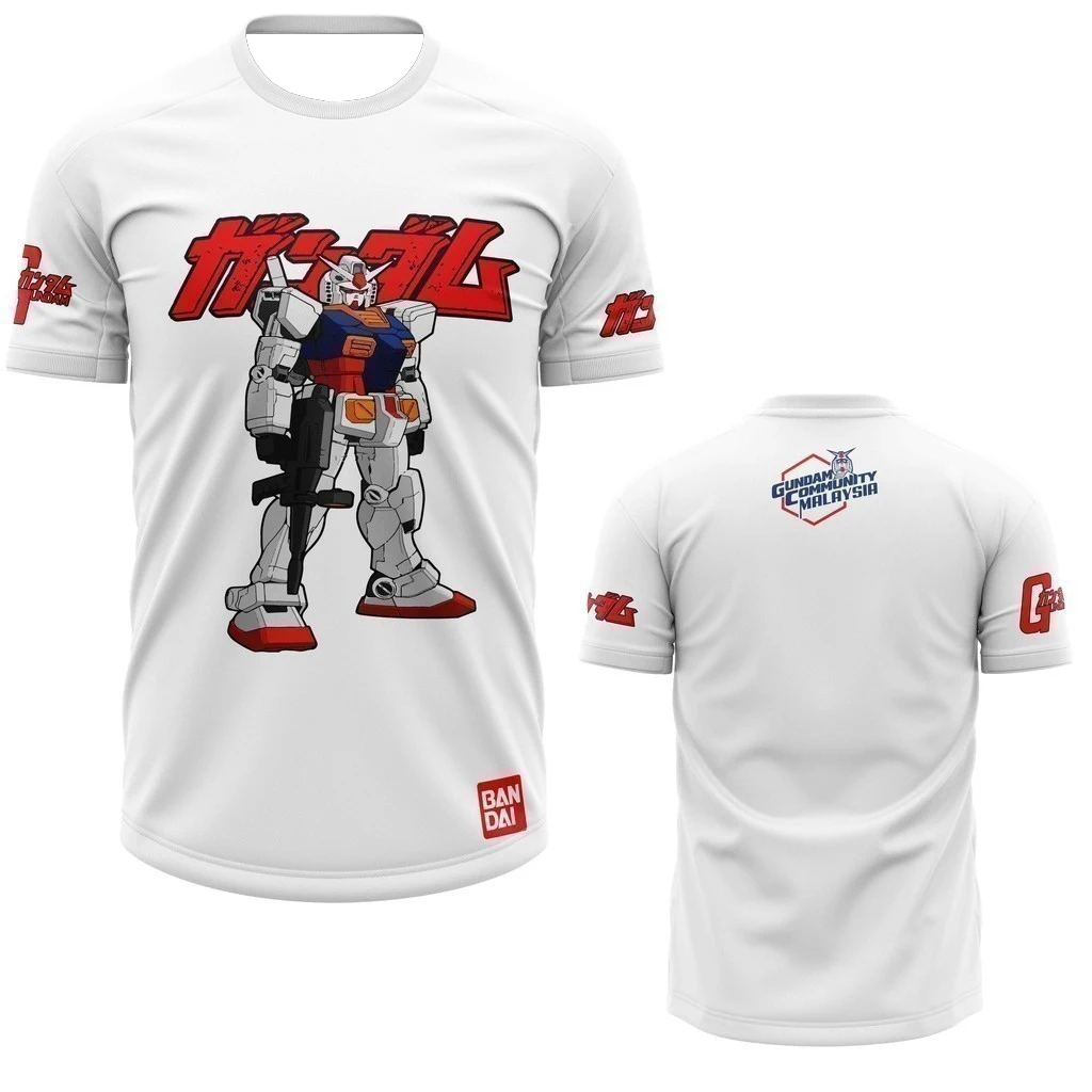 2025 Gundam Crossbone قصيرة الأكمام تي شيرت موضة أنيمي المنتج الرقمية تي شيرت مطبوع انمي ياباني الطرفية رداء علوي غير رسمي #2