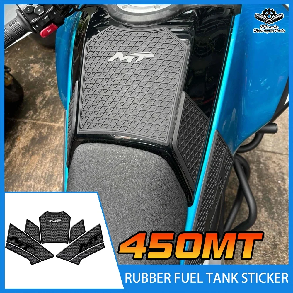 

Rubber fuel tank sticker for 450MT motorcycles; 450-MT fuel tank protective sticker accessory.