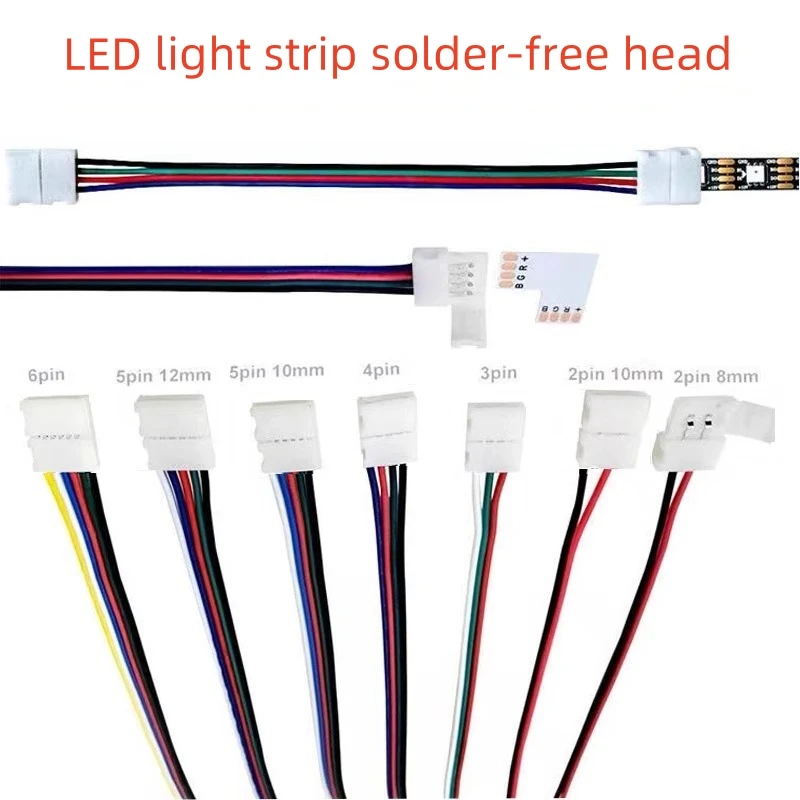 10Pcs 2/3/4/5/6 Pin LED Strip Connector for 8mm 10mm 12mm 3528 5050 5630 RGB RGBW IP20 Non-waterproof LED Tape Light to Wire