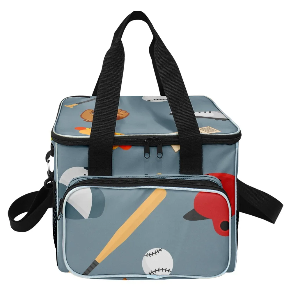 Classico popolare Cool picnic Crossbody Baseball più grande borsa per il pranzo stampa 3D isolamento termico borse per alimenti borse per il ghiaccio