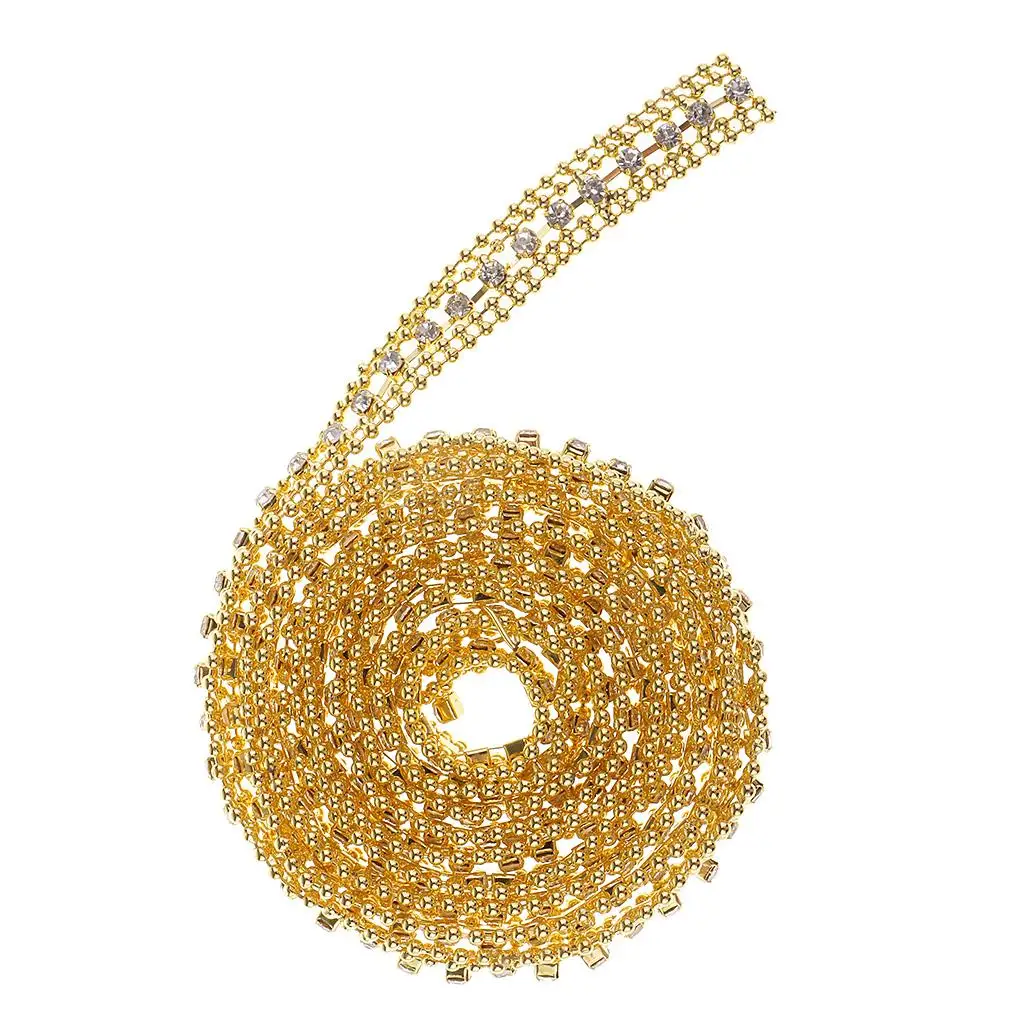 Elegant Beaded Rhinestone Ribbon Trim Sewing Applique for Wedding Dress Decoration and DIY Fashion Projects