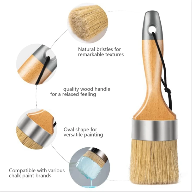 Wosk i kreda pędzel szczotki woskowe do mebli sztuka DIY rzemiosła, naturalne włosie