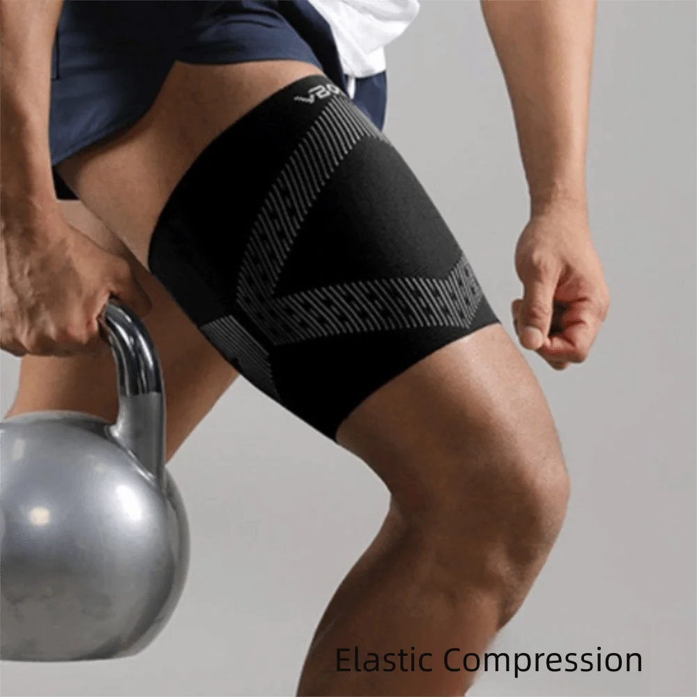 

Hamstring Support Thin & Light Leg Guards Compression Elastic Leg Support Nylon Non-slip Upper Leg Sleeves Men Women