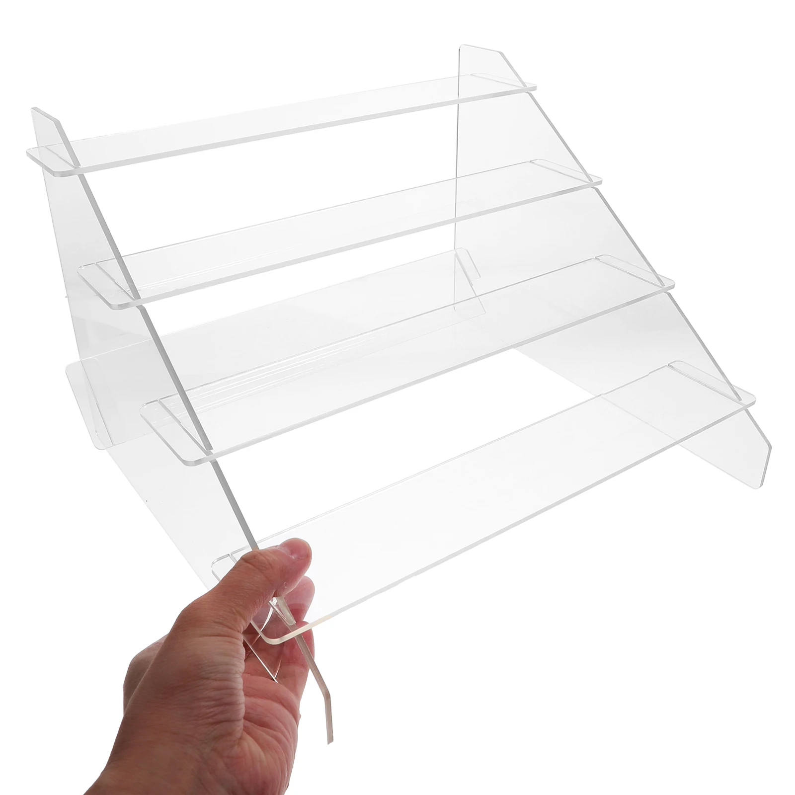 

1pc Acrylic Transparent Acrylic Display Rack Toy Storage Shelf Risers Cupcake Action Figure Holder Display Rack
