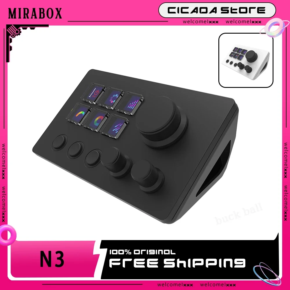 Mirabox N3 StreamDeck Visual Keyboard 6Keys LCD Button Living Content Creation Macro Studio Controller Stream Deck For Win/MacOS