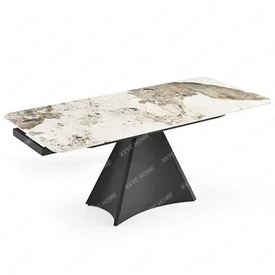AA telescopic rock slab dining table and chair combination simple folding dining table modern light luxury high-end