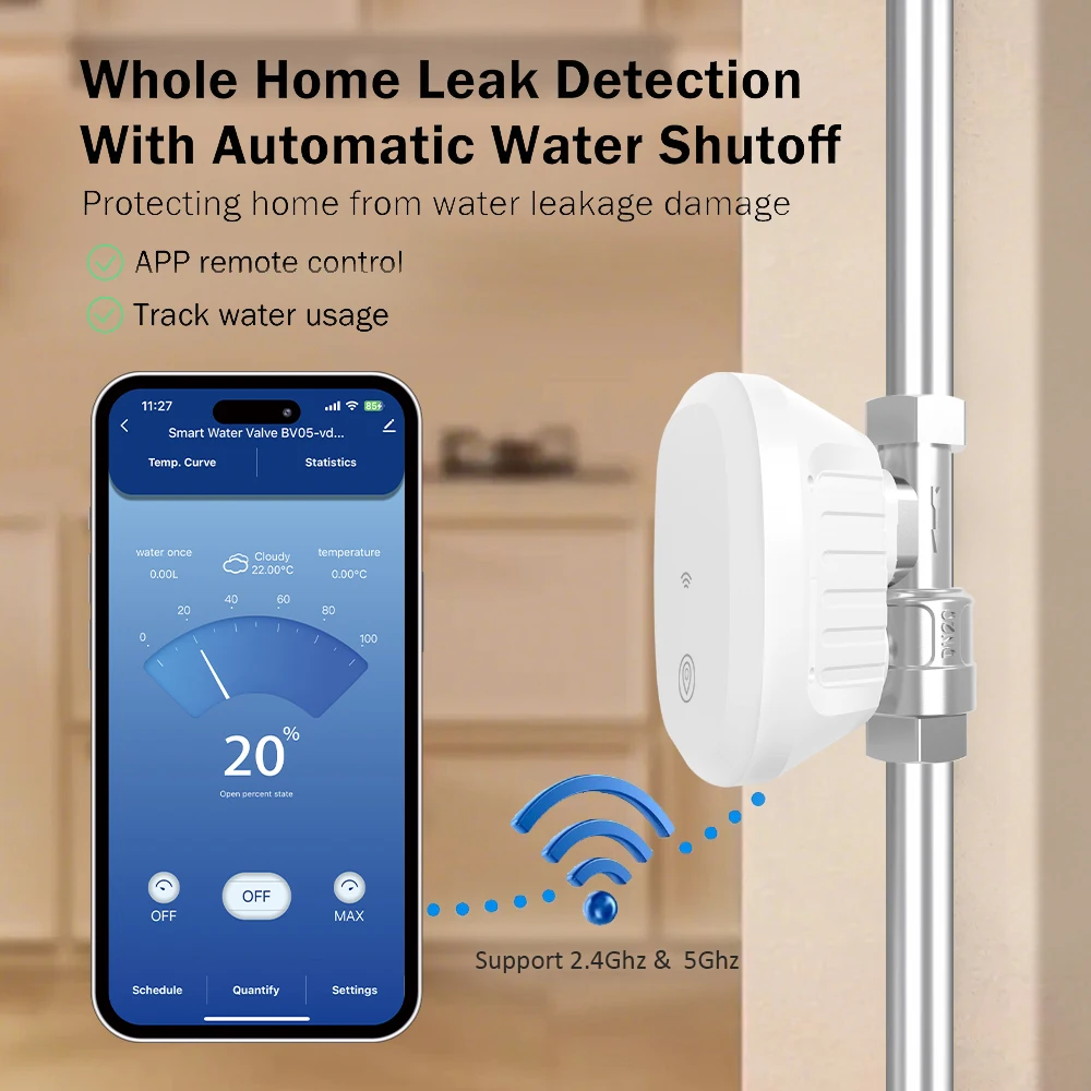 Smart Water Monitor and Automatic Shutoff Sensor Heating System Wifi Automatic Drip Irrigation Controller Water Valve