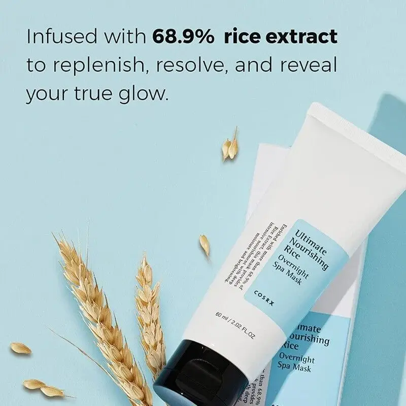 COSRX Ultimate Nourishing Rice Overnight Spa Mask 60ml Moisturizing Brightening Closed Collagen Hyaluronic Acid