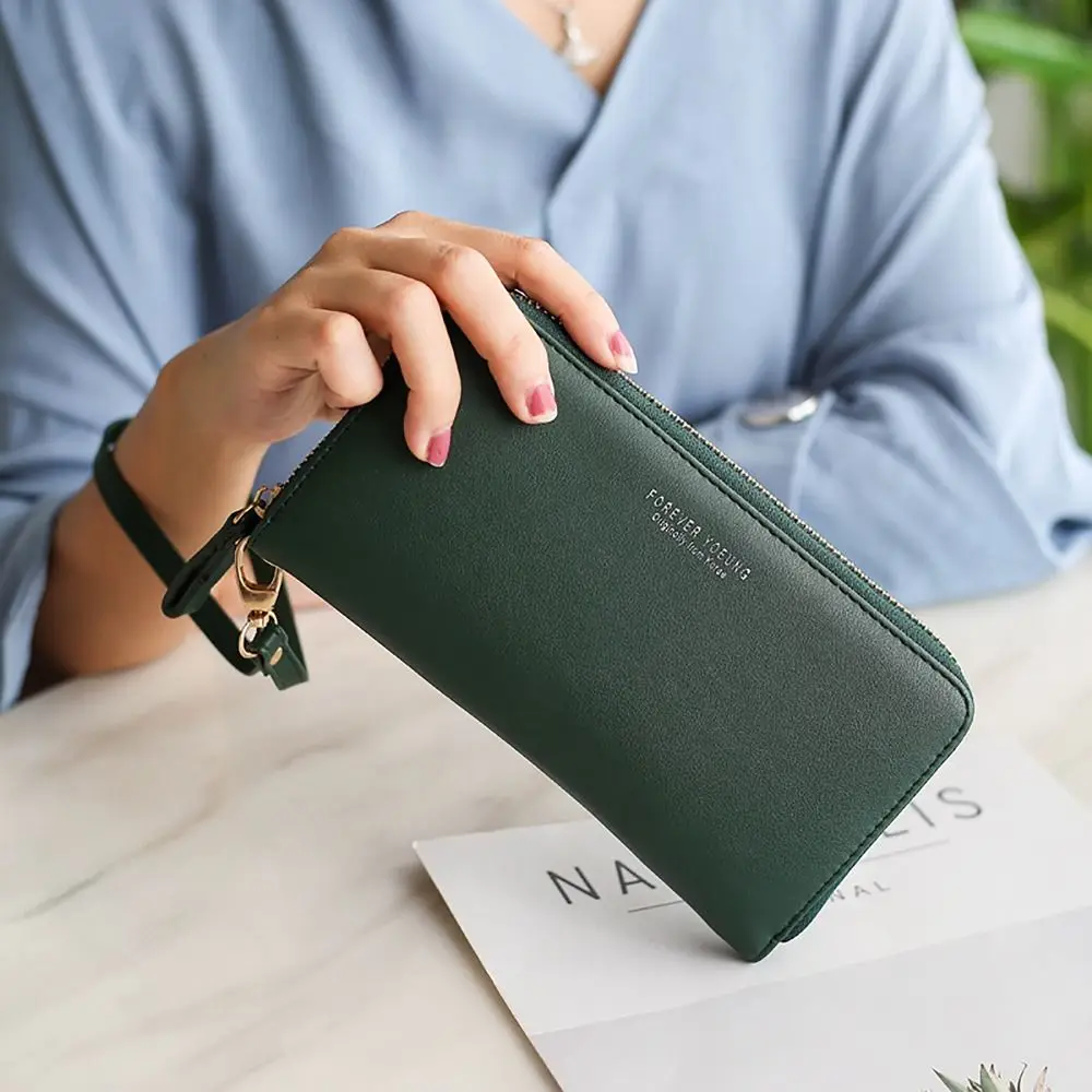 

Portable PU Leather Women's Long Wallet Multi-card Korean Style Elegant Purse Money Bag Women Maiden