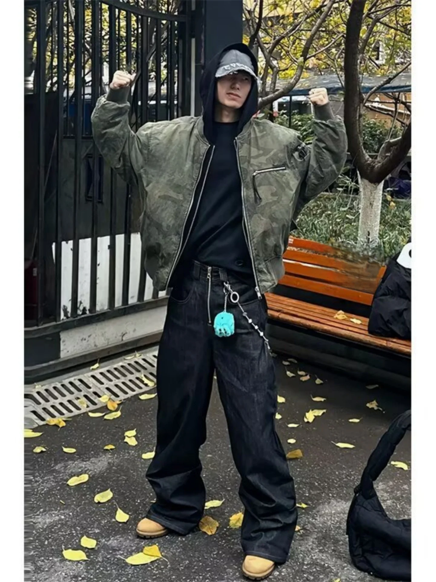 

American Retro Camouflage Bomber Jaet Men's ort Pilot Coat Baseball Sle Loose Fit Autumn Spring Outerwear