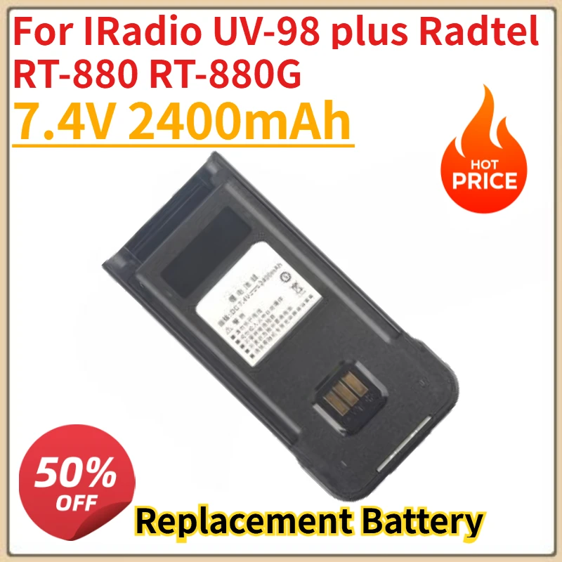 

Новый аккумулятор 7,4 В, 2400 мАч для IRadio UV-98 plus Radtel RT-880 RT-880G, двухсторонний радиолюбитель, совместимый аксессуар для рации