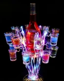 Newstar Light Emitting Diode Love Champagne Wine Acrylic Cup Holder Factory Customized Foldable Colorful Lamp Rotating Bracket G