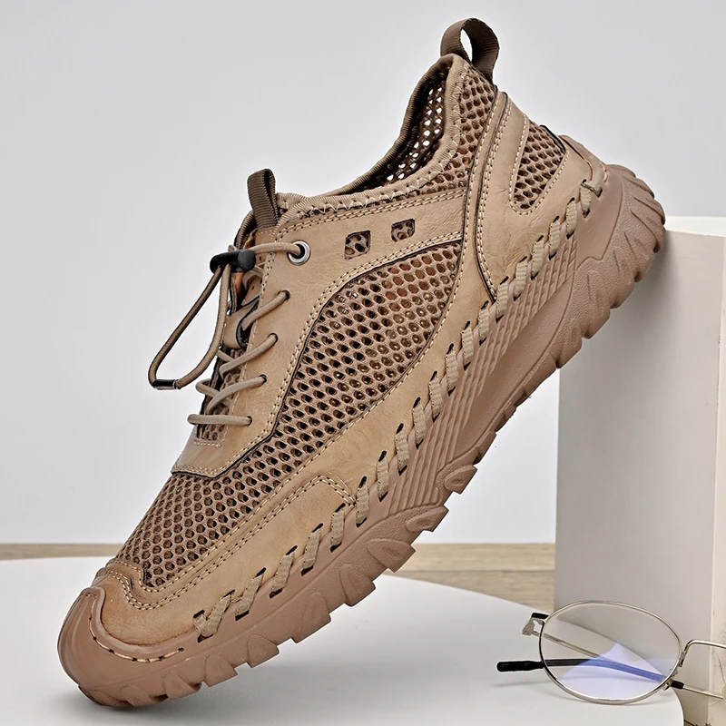 2024 Summer Breahable Men Shoes Casual Sneakers Waterproof Men Outdoor Shoes Mesh Non-slip Sole Mesh Walking Shoe Man Zapatos