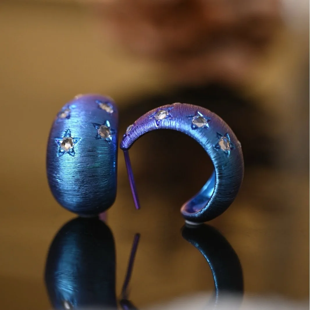 

titanium stud earring allergy free colorfast MIYI