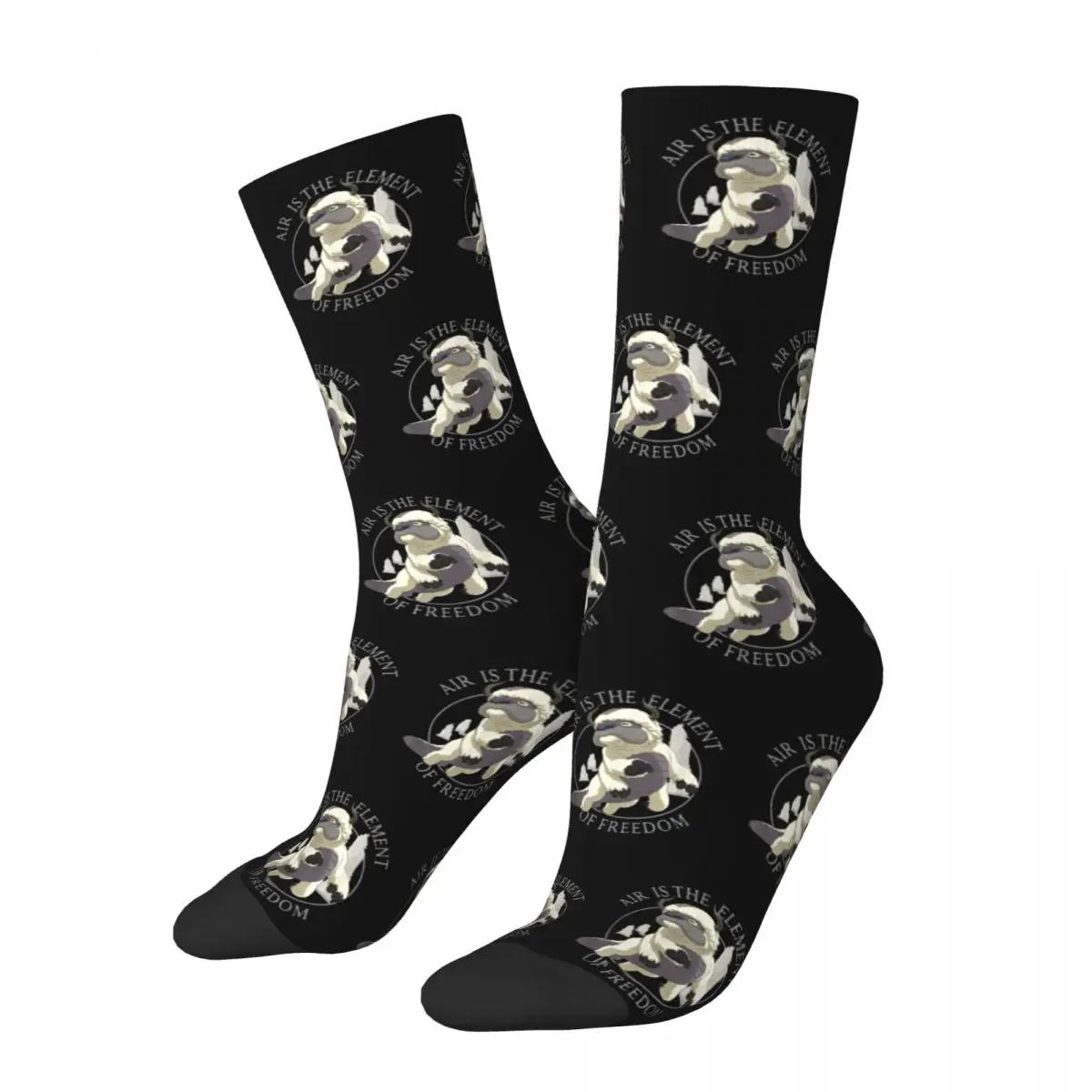 Hip-hop The Last Airbender Appa Skateboard Socks Anime Polyester Long Socks for Unisex Breathable