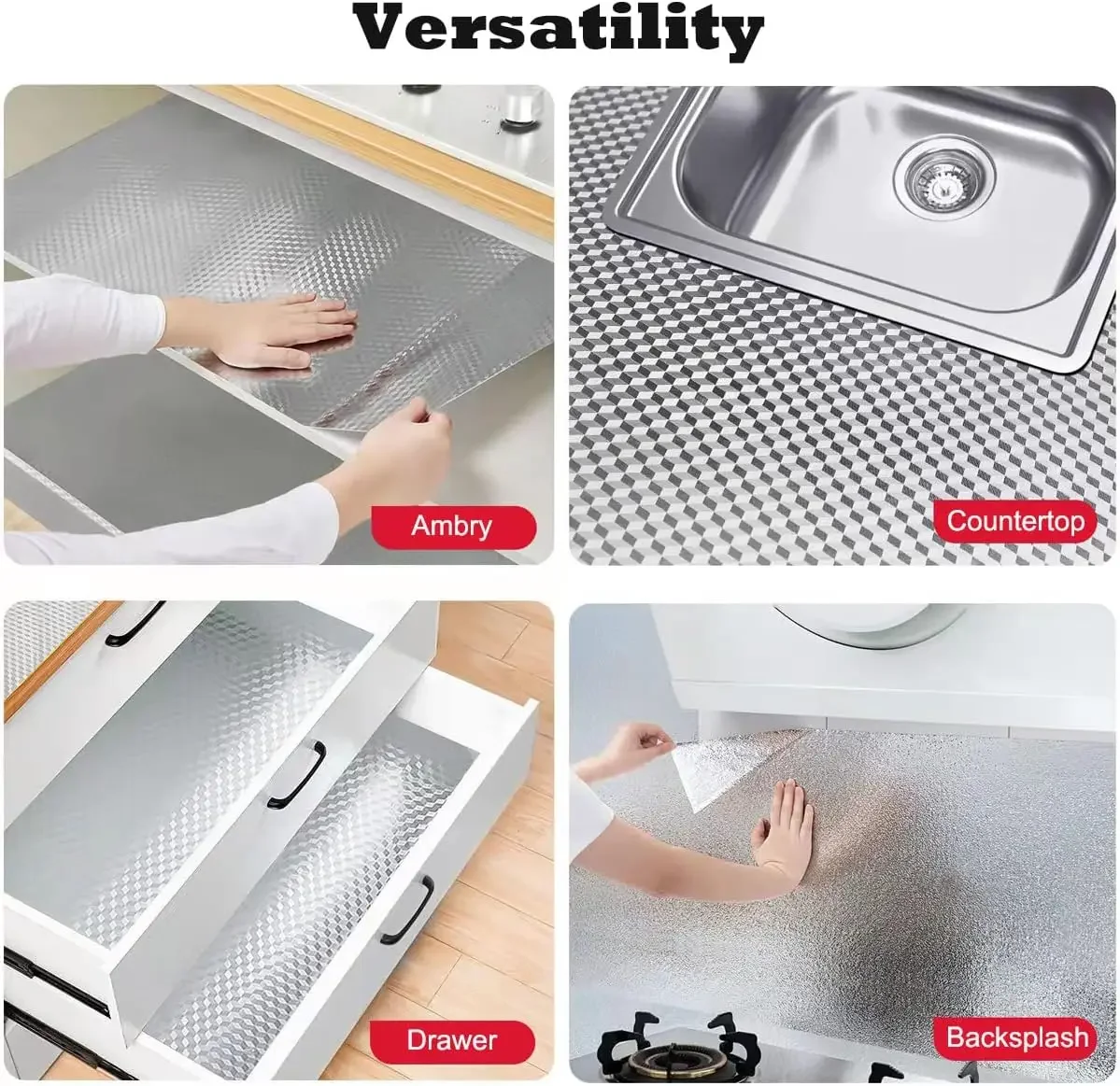 1/5/10M Kitchen Back splash Wallpaper Stickers Self Adhesive Aluminum Foil Stickers Oil Proof Waterproof Kitchen Stove Sticker - view 6
