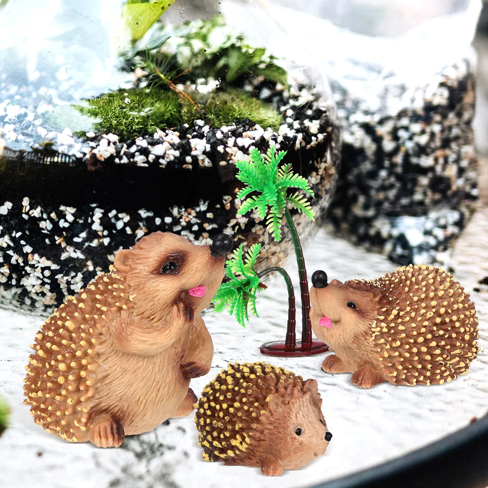 

Resin Hedgehog Plant naments Garden Decorations Outdoor Statues Green Accessories Miniature L scapes Gardening Supplies