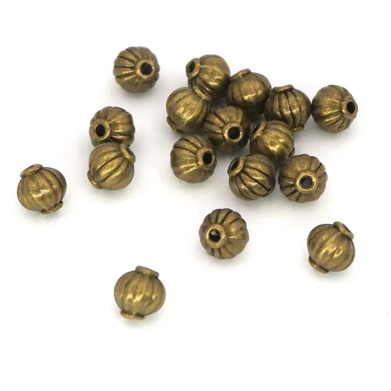 20pcs Bronze Silver Color Loose Spacer Gasket Metal Lantern Beads For Jewelry Finding DIY Bracelet Handmade Jewelry Accessories